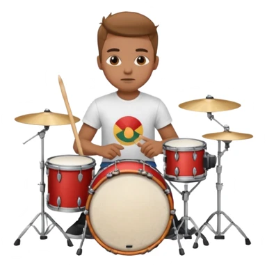 drummer at drum kit sticker