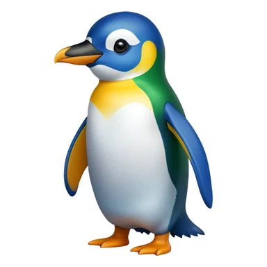 a penguin (from the LINUX operating system) painted in the colors of the Brazilian flag sticker