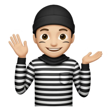thief with black and white stripe clothes sticker