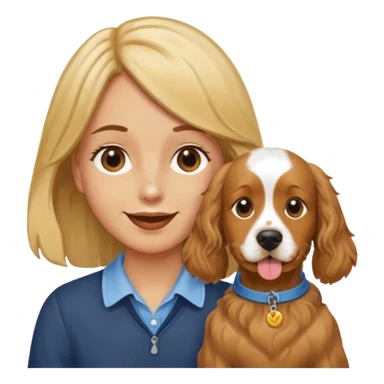 Holding my  nose to a bad smell in dog poo bag with an English golden cocker spaniel smiling at me sticker