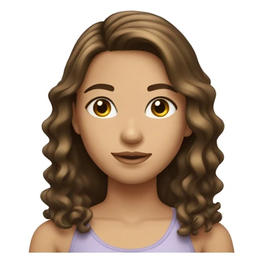 girl with brunette hair with highlights and mascara  sticker