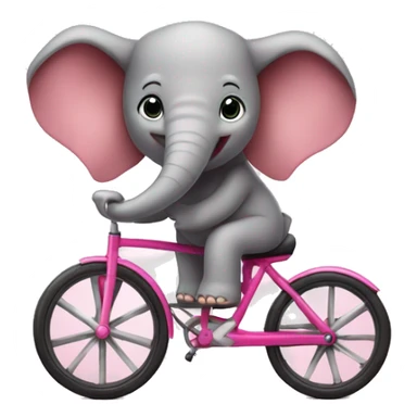 Elefante rosa en un triciclo  sticker