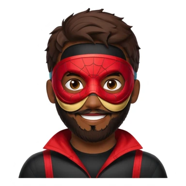 Miles Morales with beard, eye mask, low fade sticker