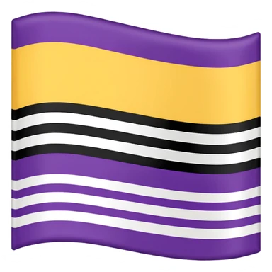 Nonbinary pride flag that goes from the top (black, white ,yellow) to the end (purple) sticker