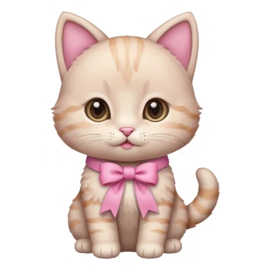 Baby cat have🎀and like pinterest drawing soft and cutie sticker