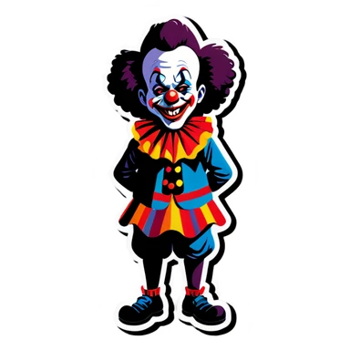 Black guy in clown costume  sticker