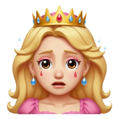 Crying princess peach sticker