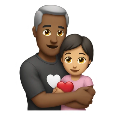 Father holds her heart in her arm sticker
