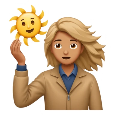 person holding onto something while being blown away sticker