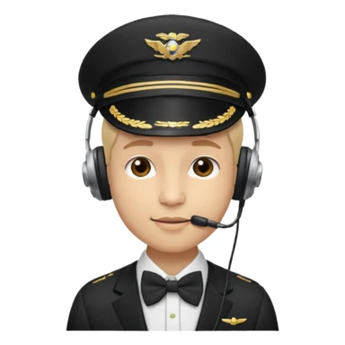 headphones, hat, and bowties pilot sticker