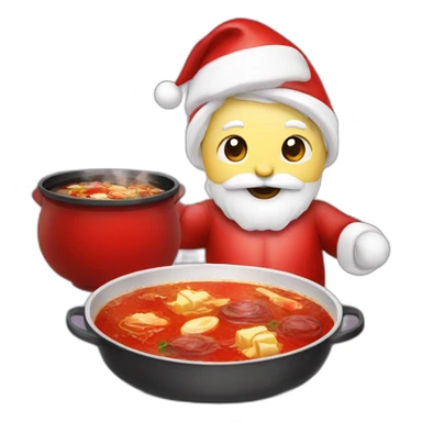 Santa claus eatting hotpot  sticker
