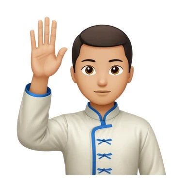 Chinese martial arts salute hand gesture sticker