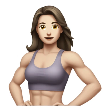 chest muscles girl pale skin brunette sticker