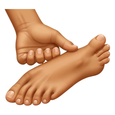 a hand is grabbing a foot sticker