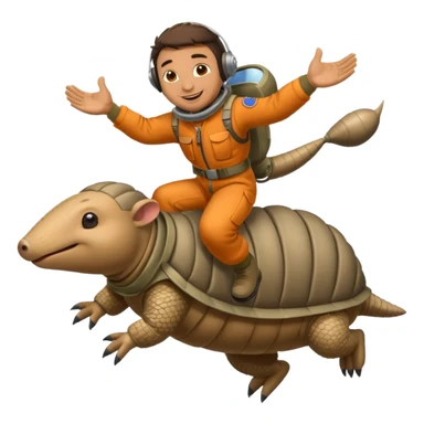 Man flying in the sky of armadillos sticker