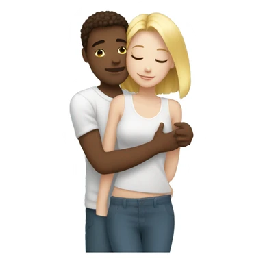 hugging white girlfriend and white boyfriend for the first time sticker