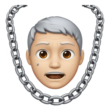 chain choking on the neck sticker