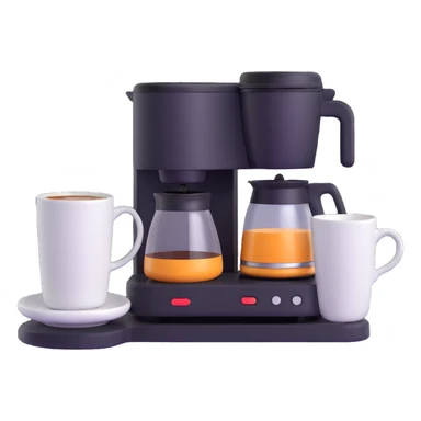 coffee maker with coffee mug sticker