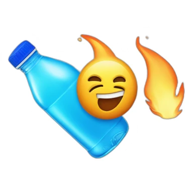 plastic bottle with blue cap, and detitle being SLAP in blue color with a yellowish cartoony fire on the background and the juice being orange sticker