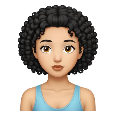 mixed-race girl with shaved curly black hair sticker