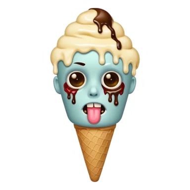 Zombie ponda eating icecream  sticker
