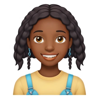 A black girl with braces  sticker