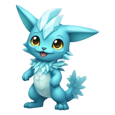 a anthro crystallized chibi-style rock-type-ice-type Fakémon-hybrid full body sticker