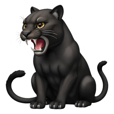 black puma roaring sticker