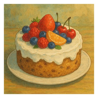 frosted fruit cake sticker