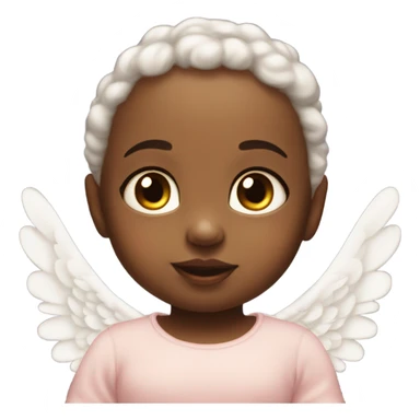 twin baby girls with halo and angel wings sticker