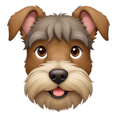 Scruffy brown dog with schnauzer nose and floppy ears sticker