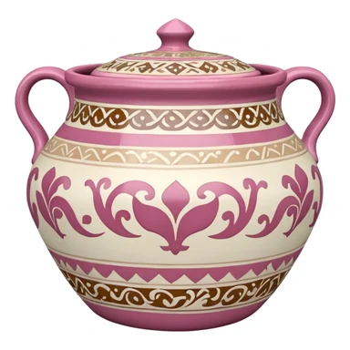 Pink, white and beige Talavera pot sticker