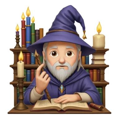 "Thinking face emoji  as a thoughtful wizard in Hogwarts library, scratching head with quill, surrounded by floating books and candles, detailed digital art in Harry Potter style, puzzled expression, magical atmosphere."
 sticker