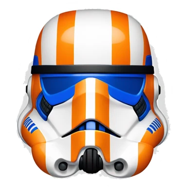 Orange and blue striped stormtrooper helmet  sticker