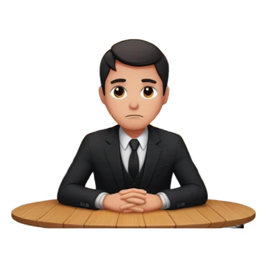 a man sits sadly at a table, a house is burning behind him, apple style emoji, more focus on the burning house sticker
