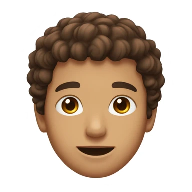 Jeune homme cheveux brun et bouclés et bouc  sticker