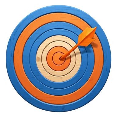 blue target with orange arrow in the center sticker