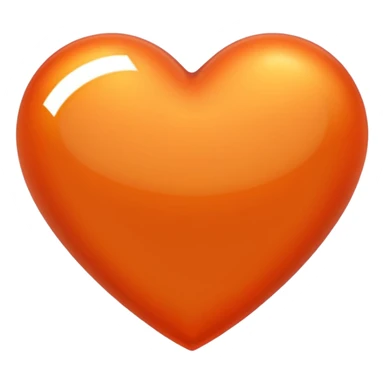 heart with a metallic orange finish sticker