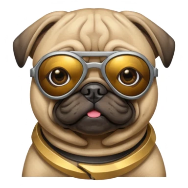 pug wearing cyberpunk sunglasses sticker