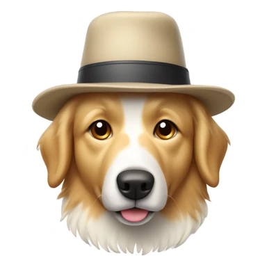 Pyrenees wearing a hat sticker