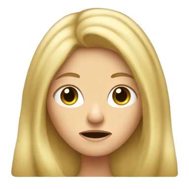 Blond woman with long hair annoyed  sticker