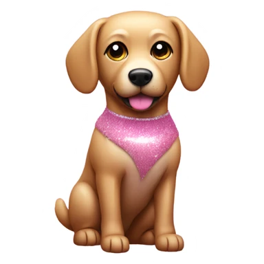 Pink full body dog with glitter sticker