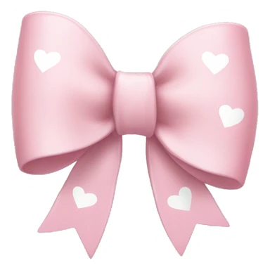light pink bow with white hearts on it sticker