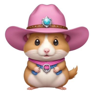 Hamster with a cowgirl hat pink sticker