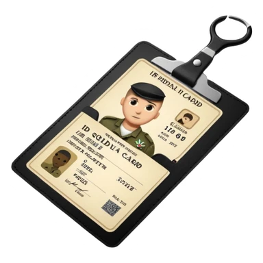 black Scissors cutting an idf soldier ID card in 2 parts .hyper realistic sticker