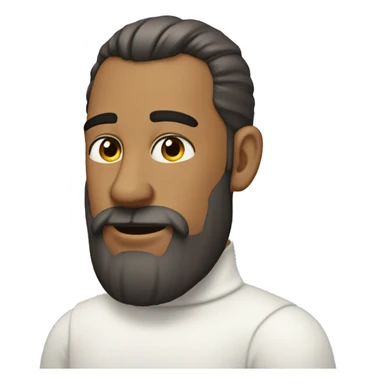a man with a beard and a ponytail in a white turtleneck sticker