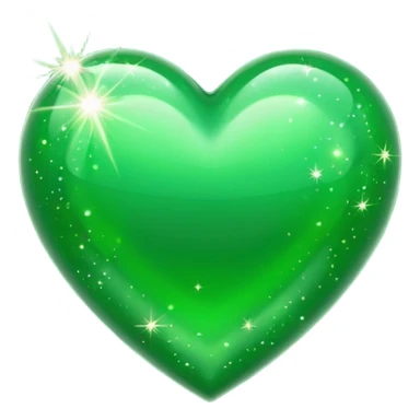 ios green heart with sparkles sticker