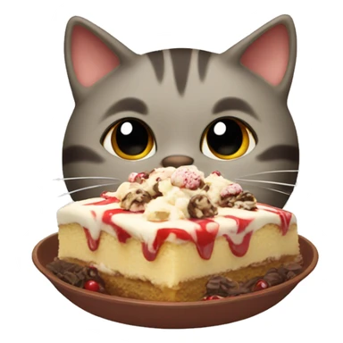 Cat eating a buckeye dessert sticker