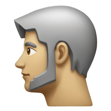 a janus face in profile with one side being human looking left and the other side being an angular android looking right sticker