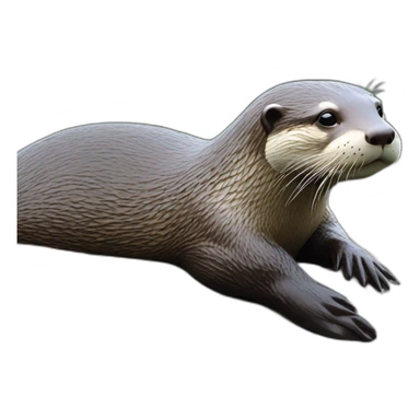 Loutre sur une tortue sticker